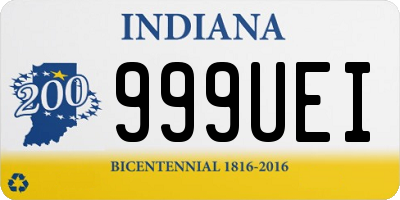 IN license plate 999UEI