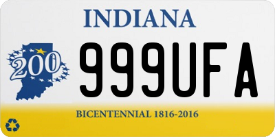IN license plate 999UFA