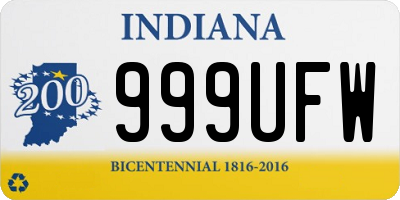 IN license plate 999UFW