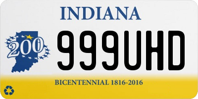 IN license plate 999UHD