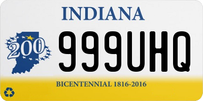 IN license plate 999UHQ