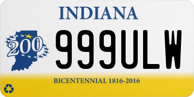 IN license plate 999ULW