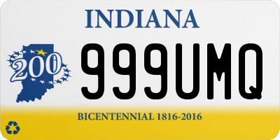 IN license plate 999UMQ