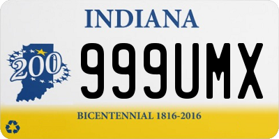 IN license plate 999UMX