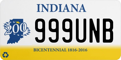 IN license plate 999UNB