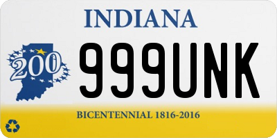 IN license plate 999UNK