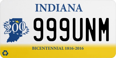 IN license plate 999UNM