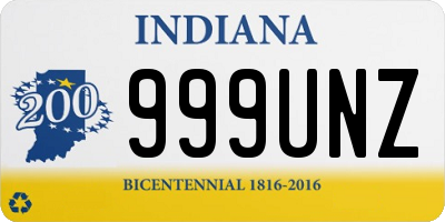 IN license plate 999UNZ