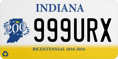 IN license plate 999URX