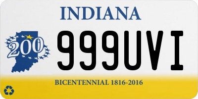 IN license plate 999UVI