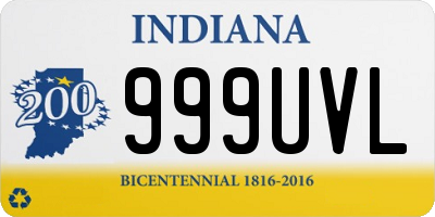 IN license plate 999UVL