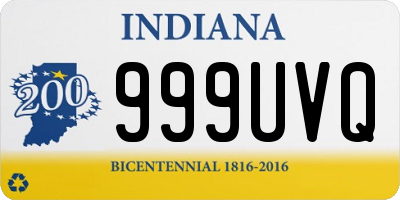 IN license plate 999UVQ