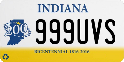IN license plate 999UVS
