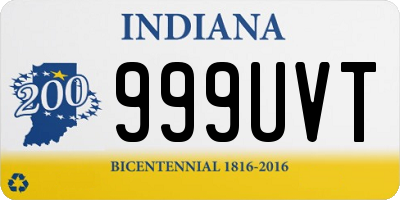 IN license plate 999UVT