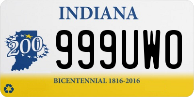 IN license plate 999UWO