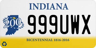 IN license plate 999UWX