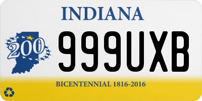 IN license plate 999UXB