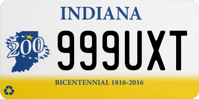 IN license plate 999UXT