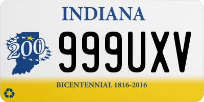 IN license plate 999UXV