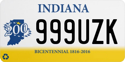 IN license plate 999UZK