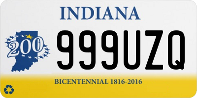 IN license plate 999UZQ