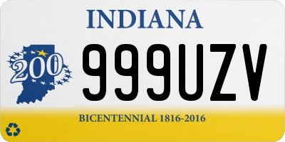 IN license plate 999UZV