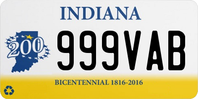 IN license plate 999VAB
