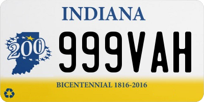 IN license plate 999VAH
