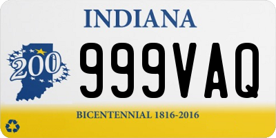 IN license plate 999VAQ
