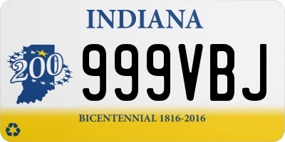 IN license plate 999VBJ