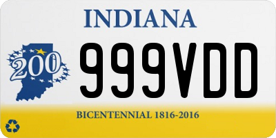 IN license plate 999VDD