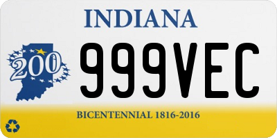 IN license plate 999VEC