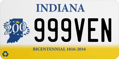 IN license plate 999VEN