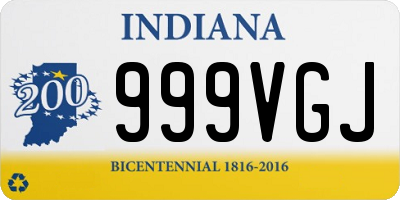 IN license plate 999VGJ