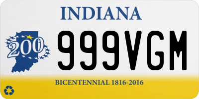 IN license plate 999VGM