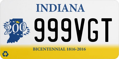 IN license plate 999VGT