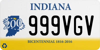 IN license plate 999VGV