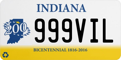 IN license plate 999VIL