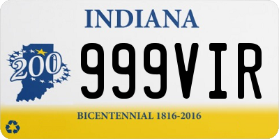 IN license plate 999VIR