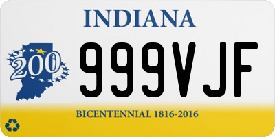 IN license plate 999VJF