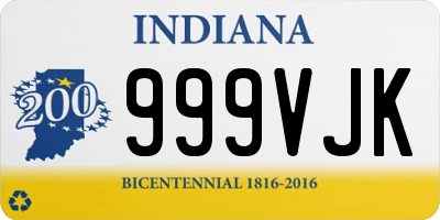 IN license plate 999VJK