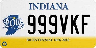 IN license plate 999VKF