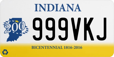 IN license plate 999VKJ