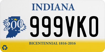 IN license plate 999VKO