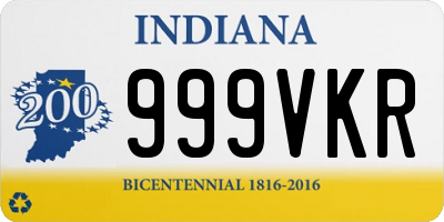 IN license plate 999VKR