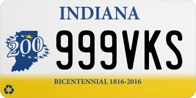 IN license plate 999VKS