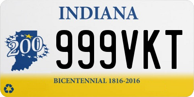 IN license plate 999VKT