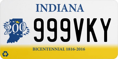 IN license plate 999VKY