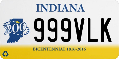IN license plate 999VLK