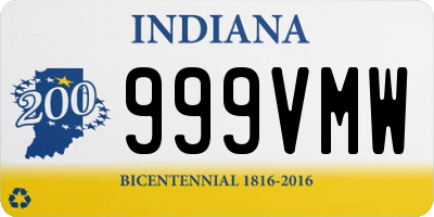 IN license plate 999VMW